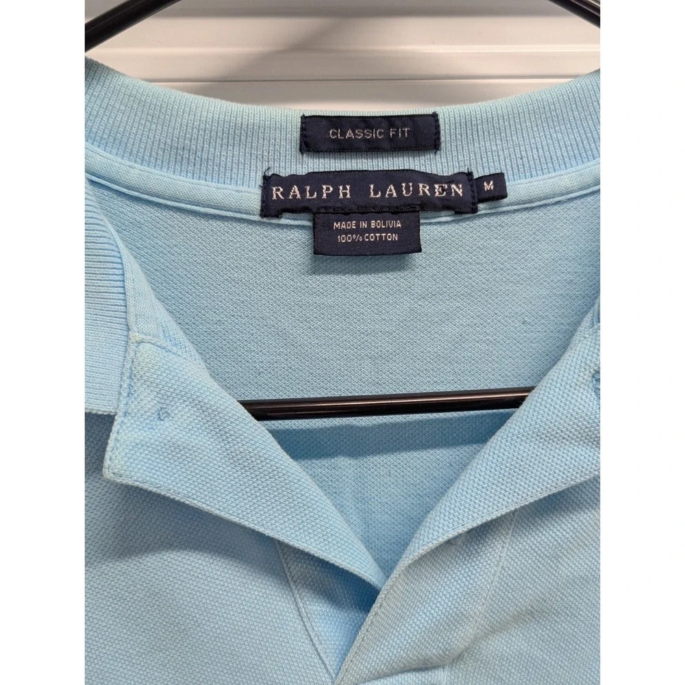 Nautical Preppy Polo Ralph Lauren Classic Fit Blue Polo Shirt Medium